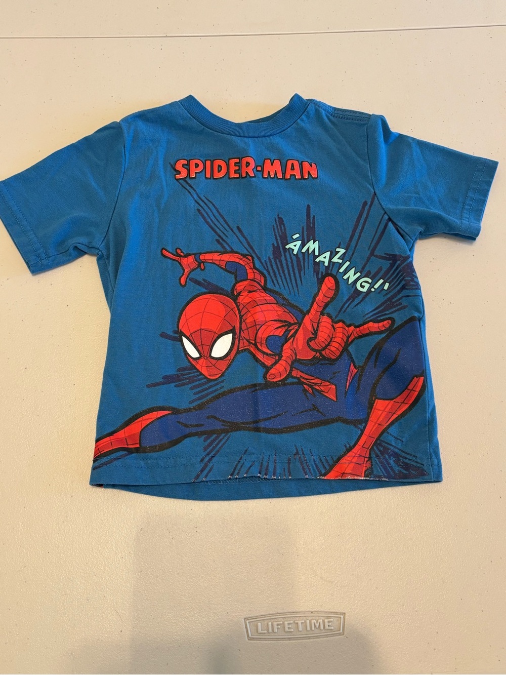 Marvel Spider-Man Blue and Red Short Sleeve Tee